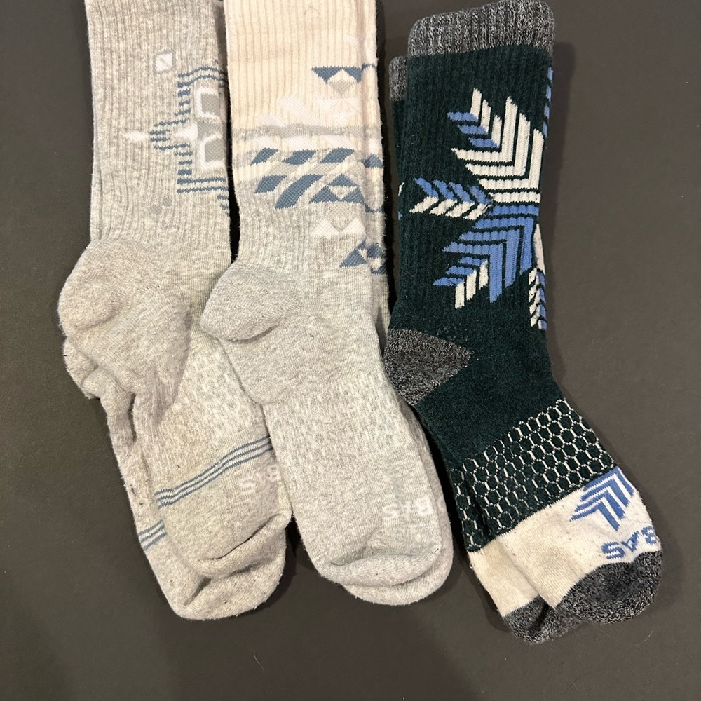 Bombas 1/2 Calf Winter Socks - Gray and Green